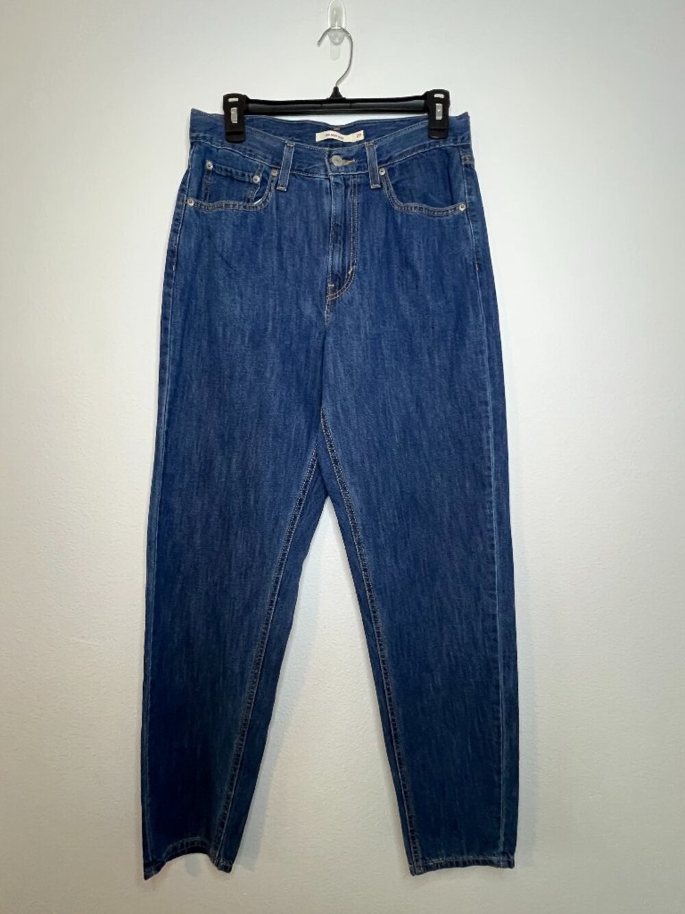 Levi's Women Zip Front Hi Rise Cotton 80s Mom Jeans Size W29 L30 Medium Blue